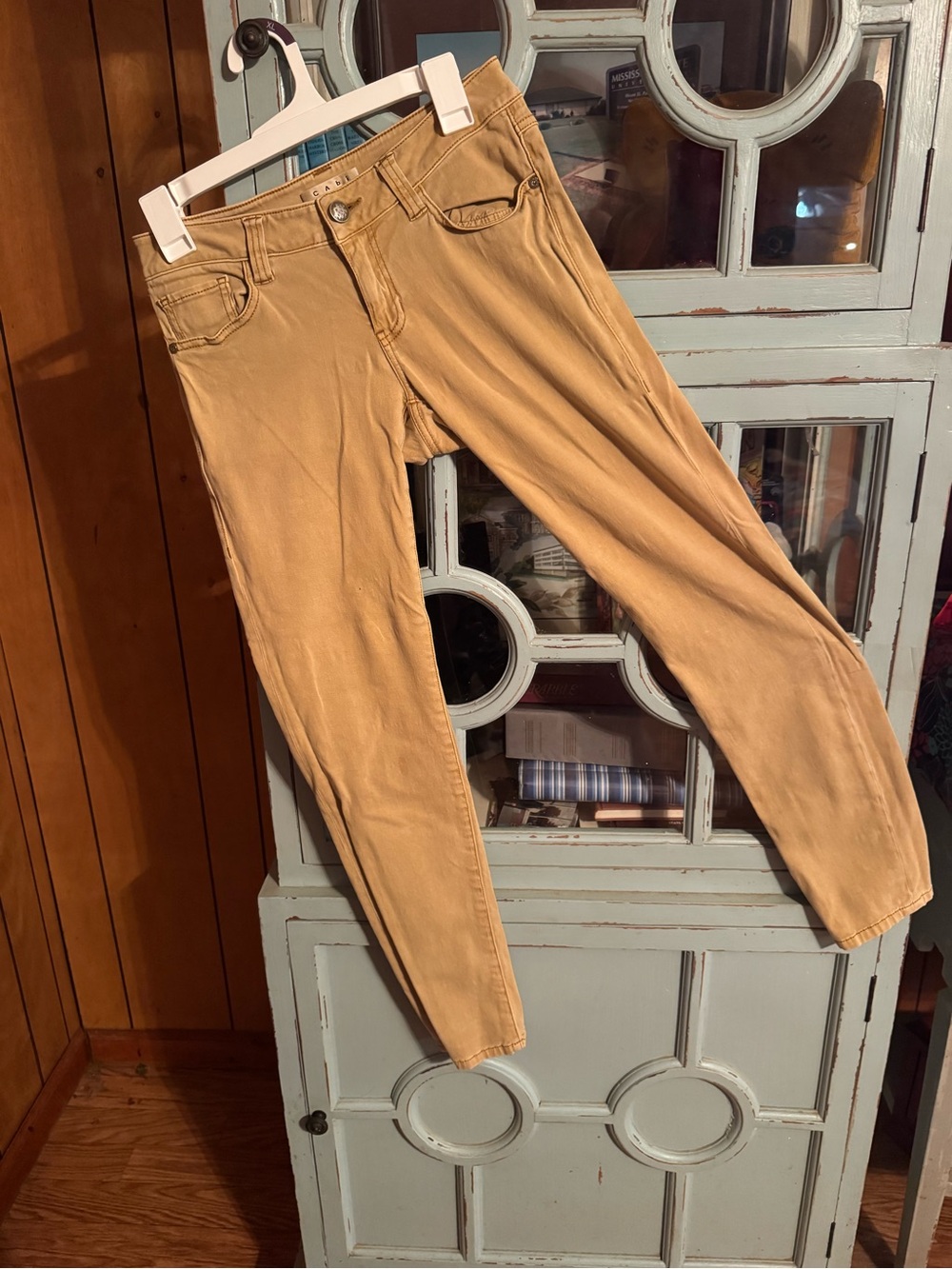 Women’s Tan Jeans - Classic Slim Fit Cabi Size 2 B 17